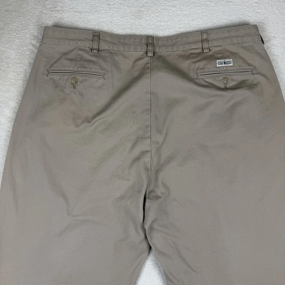 Polo Ralph Lauren Andrew Pants 42x32 Dbl‎ Pleated Chino Classic Fit Baggy Preppy